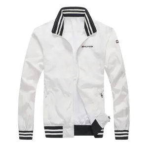 Tom Men's Front Logo Designed Regatta Jacket-White