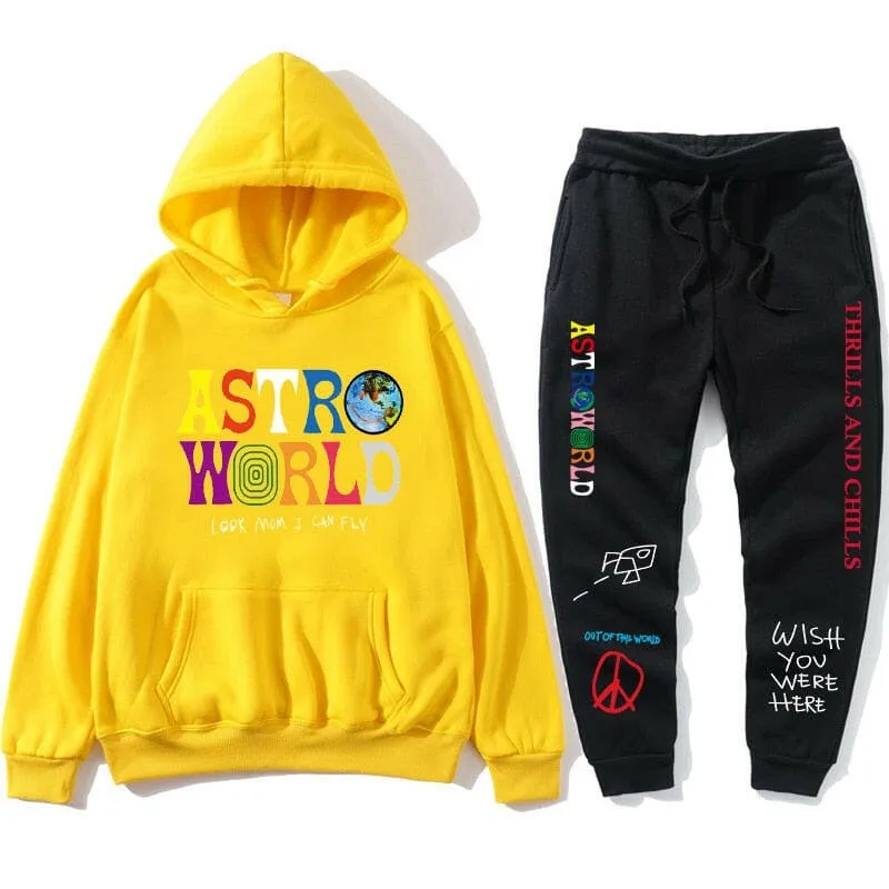 Travis Scott Astroworld Hoodie and Sweatpants Tracksuit Set