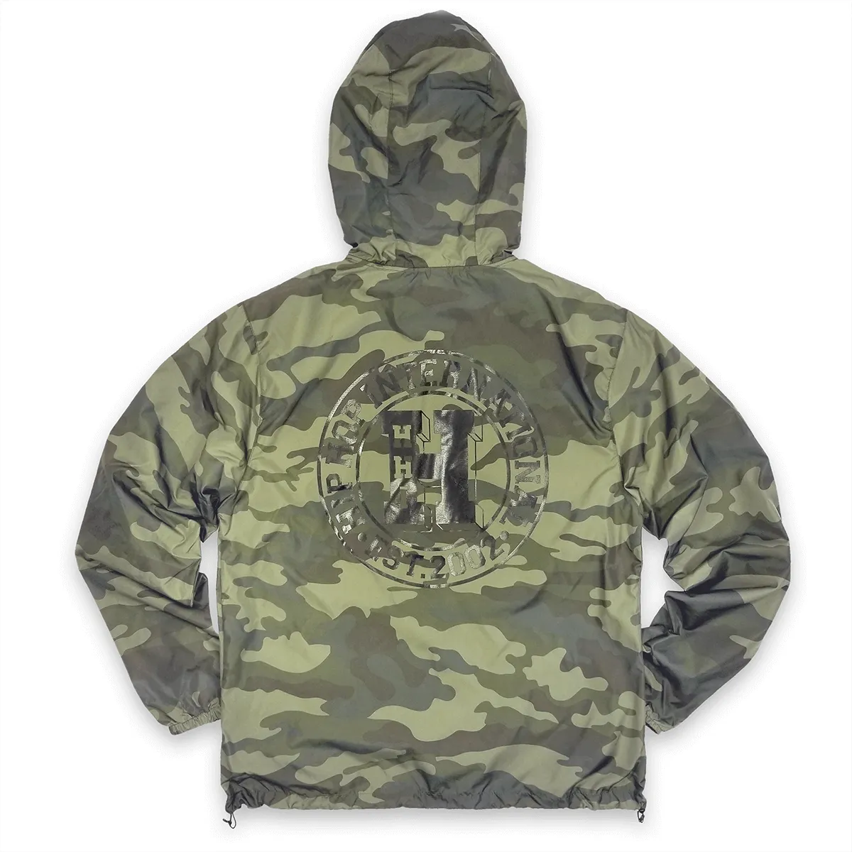 UNISEX NEW 'H' HOODED WINDBREAKER JACKET - WOODLAND CAMO