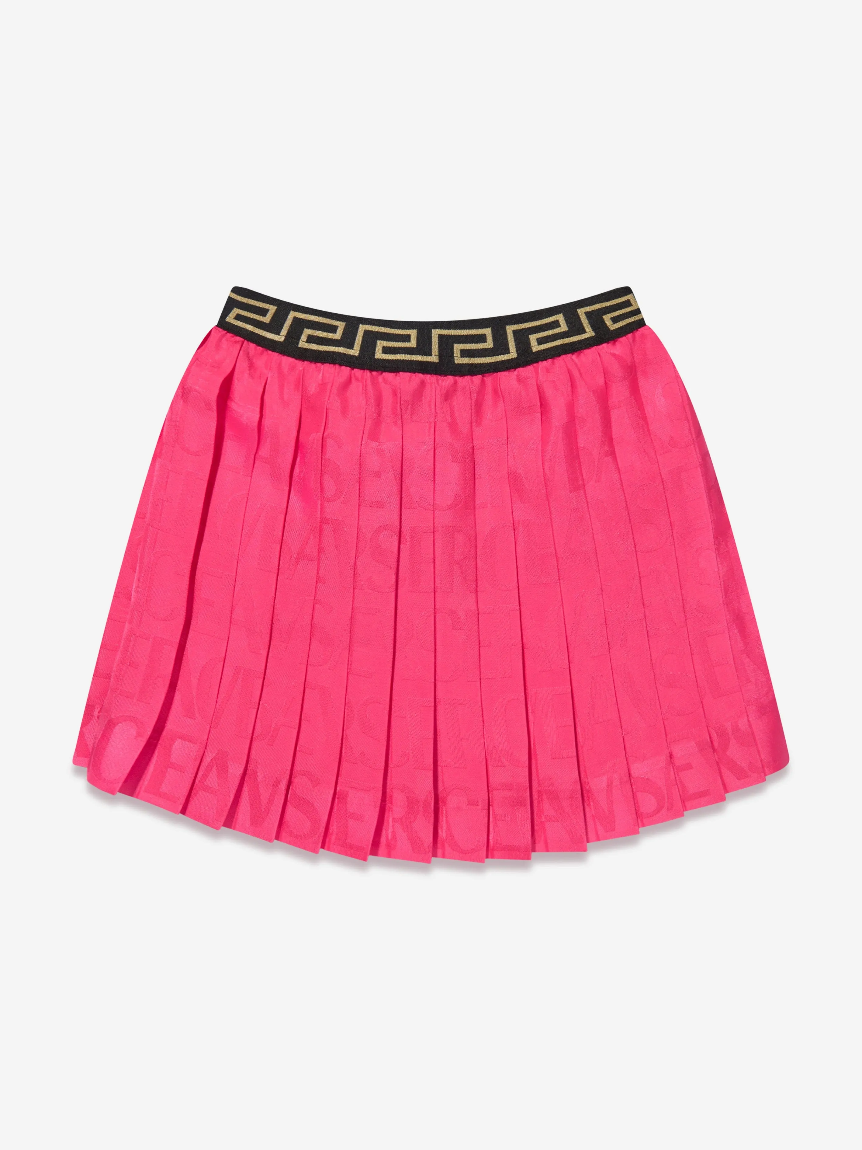 Versace Baby Girls Jacquard Logo Pleated Skirt in Pink