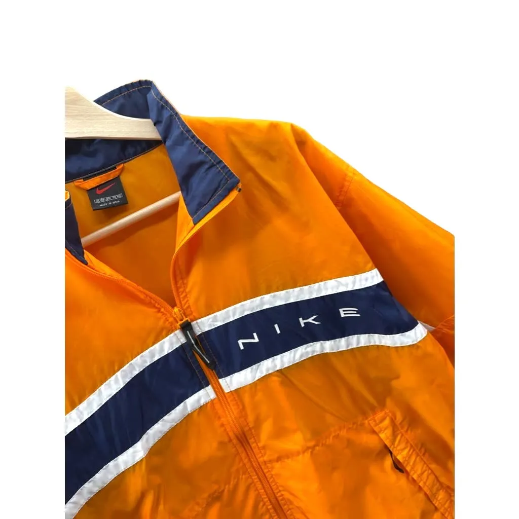 Vintage 1990's Nike Neon Orange/Navy Lightweight Windbreaker