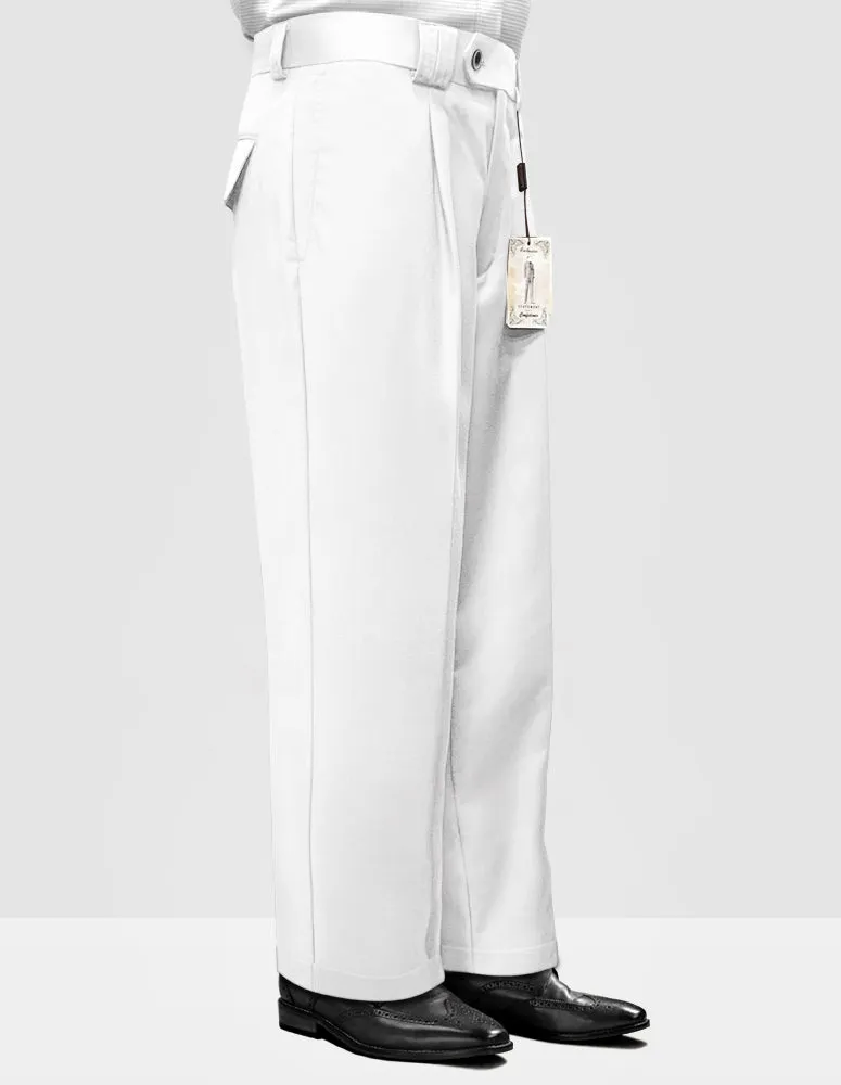 WHITE WIDE LEG DRESS PANTS