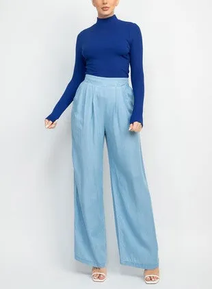 WIDE LEG DENIM PANTS