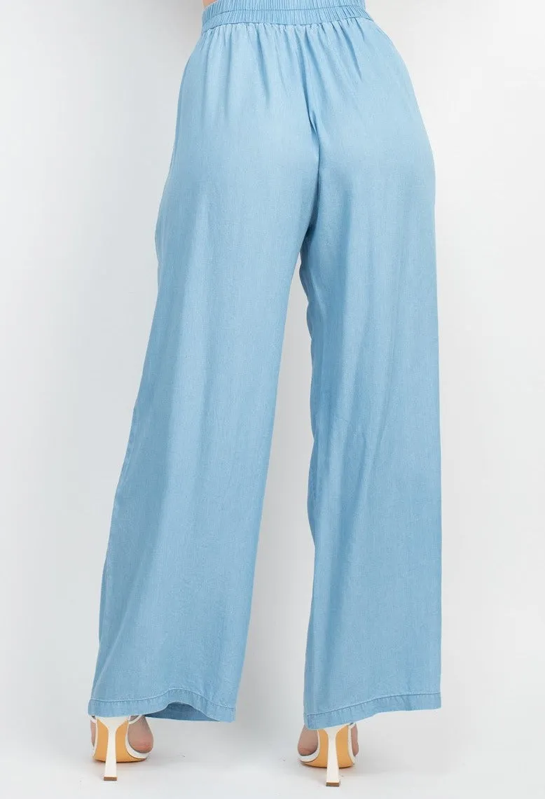 WIDE LEG DENIM PANTS