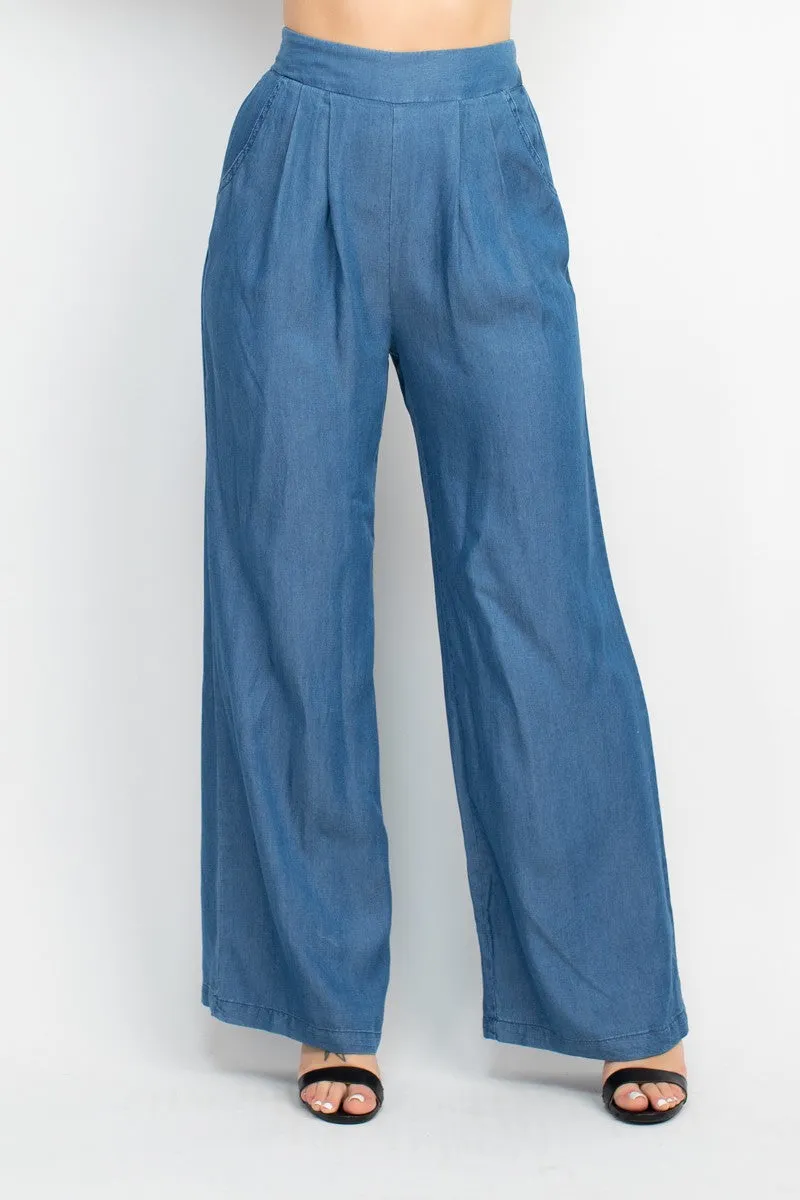 WIDE LEG DENIM PANTS