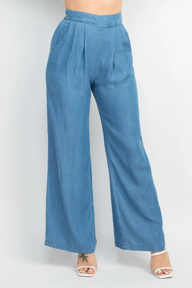 WIDE LEG DENIM PANTS