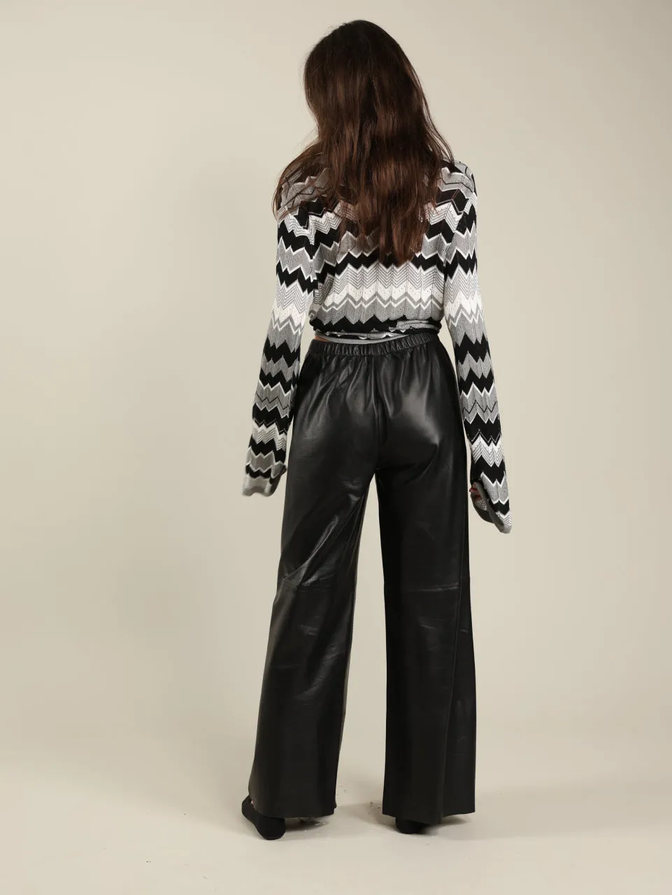 Wide Leg Leather Pant