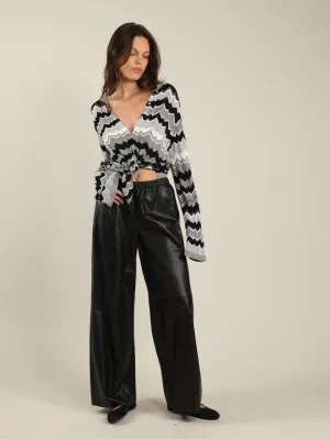 Wide Leg Leather Pant