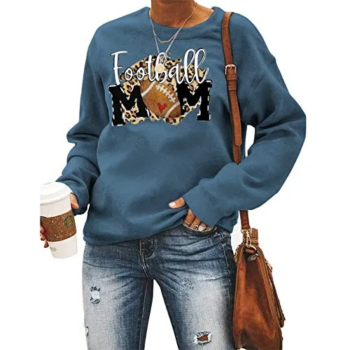 Women Football Mom Graphic Sweatshirt