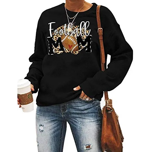 Women Football Mom Graphic Sweatshirt