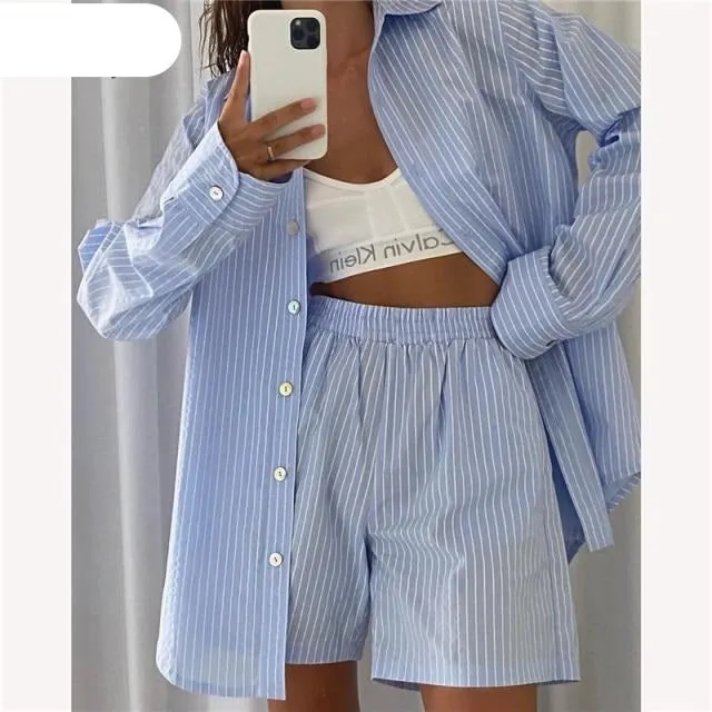 Women Summer Tracksuits | High Waist shorts | Lounge Wear Shorts Tracksuit | High Waist Shorts Two Piece Set | Straight Short Sleeve Shirt