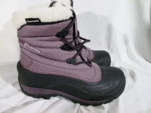 Womens COLUMBIA CASCADIAN TRINITY Lined Snow Rain BOOT Shoe PURPLE 8 Winter