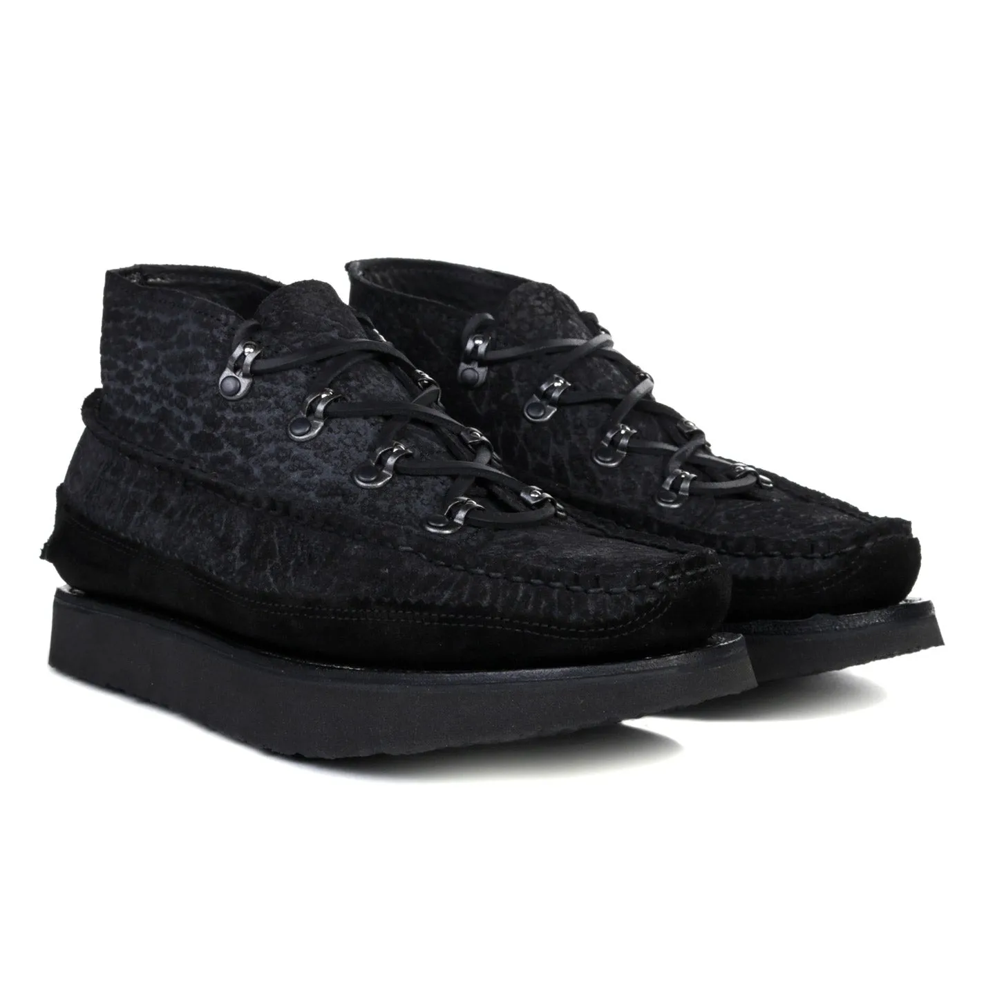 YUKETEN ALL HANDSEWN TOKYO ROCKER DB CHUKKA GODZILLA BLACK